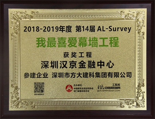 方大建科承建的深圳漢京金融中心獲評(píng)“我最喜愛(ài)幕墻工程”